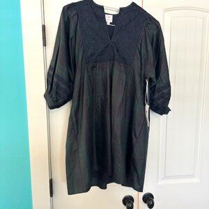 Katrina J Marie Collections NWT Embroidered Plaid Dress